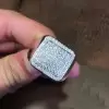 1.58ct Men's Micro-pave Setting Round Cut White Sapphire Ring