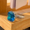 12ct Cushion Cut Aquamarine Mermaid Inspired Cocktail Ring