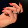 Handmade Pear Cut Halo Sterling Silver Ring Set