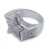 Men Hip Hop Iced Diamond Star Ring