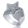 Men Hip Hop Iced Diamond Star Ring