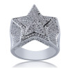 Men Hip Hop Iced Diamond Star Ring