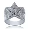 Men Hip Hop Iced Diamond Star Ring