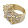 Men Hip Hop Iced Diamond Star Ring
