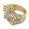 Men Hip Hop Iced Diamond Star Ring