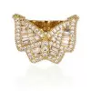 Men Hip Hop Iced Diamond Butterfly Ring