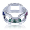 Hip Hop Colorful Stone Wedding Band for Men