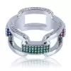 Hip Hop Colorful Stone Wedding Band for Men
