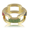Hip Hop Colorful Stone Wedding Band for Men