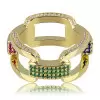 Hip Hop Colorful Stone Wedding Band for Men