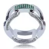 Hip Hop Colorful Stone Wedding Band for Men