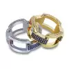 Hip Hop Colorful Stone Wedding Band for Men