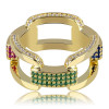 Hip Hop Colorful Stone Wedding Band for Men