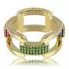 Hip Hop Colorful Stone Wedding Band for Men