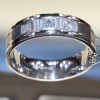 0.24ct Princess Cut White Sapphire Wedding Band for Men