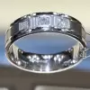 0.24ct Princess Cut White Sapphire Wedding Band for Men