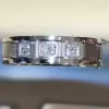 0.24ct Princess Cut White Sapphire Wedding Band for Men