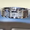 0.24ct Princess Cut White Sapphire Wedding Band for Men