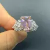 8.4ct Emerald Cut Morganite Pink Sapphire Cluster Engagement Ring