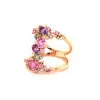 Ruby and Multicolor Sapphire Cluster Cocktail Ring