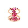Ruby and Multicolor Sapphire Cluster Cocktail Ring