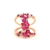 Ruby and Multicolor Sapphire Cluster Cocktail Ring