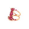 Ruby and Multicolor Sapphire Cluster Cocktail Ring