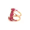 Ruby and Multicolor Sapphire Cluster Cocktail Ring