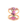 Ruby and Multicolor Sapphire Cluster Cocktail Ring