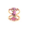 Ruby and Multicolor Sapphire Cluster Cocktail Ring