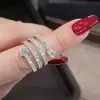 3.75ct Love Heart Multi-row White Sapphire Wedding Band