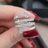 3.75ct Love Heart Multi-row White Sapphire Wedding Band