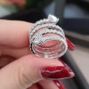 3.75ct Love Heart Multi-row White Sapphire Wedding Band