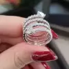 3.75ct Love Heart Multi-row White Sapphire Wedding Band