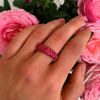 7MM Wide Multicolor Sapphire Paved Wedding Band