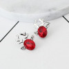 Christmas Reindeer Red Crystal Alloy Stud Earrings 