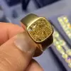 8ct Cushion Cut Yellow Sapphire Ring for Men in Gold