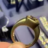 8ct Cushion Cut Yellow Sapphire Ring for Men in Gold