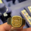8ct Cushion Cut Yellow Sapphire Ring for Men in Gold