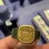8ct Cushion Cut Yellow Sapphire Ring for Men in Gold