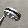 Round Cut Black Sapphire Eternity Band for Men