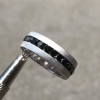 Round Cut Black Sapphire Eternity Band for Men