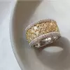 Two Tone Round Cut Yellow & White Sapphire Cigar Band