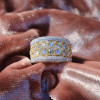 Two Tone Round Cut Yellow & White Sapphire Cigar Band