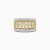 Two Tone Round Cut Yellow & White Sapphire Cigar Band