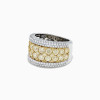 Two Tone Round Cut Yellow & White Sapphire Cigar Band
