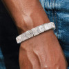 56ctw Radiant Cut White Sapphire Unisex Bracelet