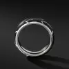 Geommetric Lines Forged Carbon Men's Ring in Sterling Silver