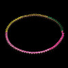 45ctw Multi-color Sapphire Heart Necklace