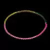 45ctw Multi-color Sapphire Heart Necklace